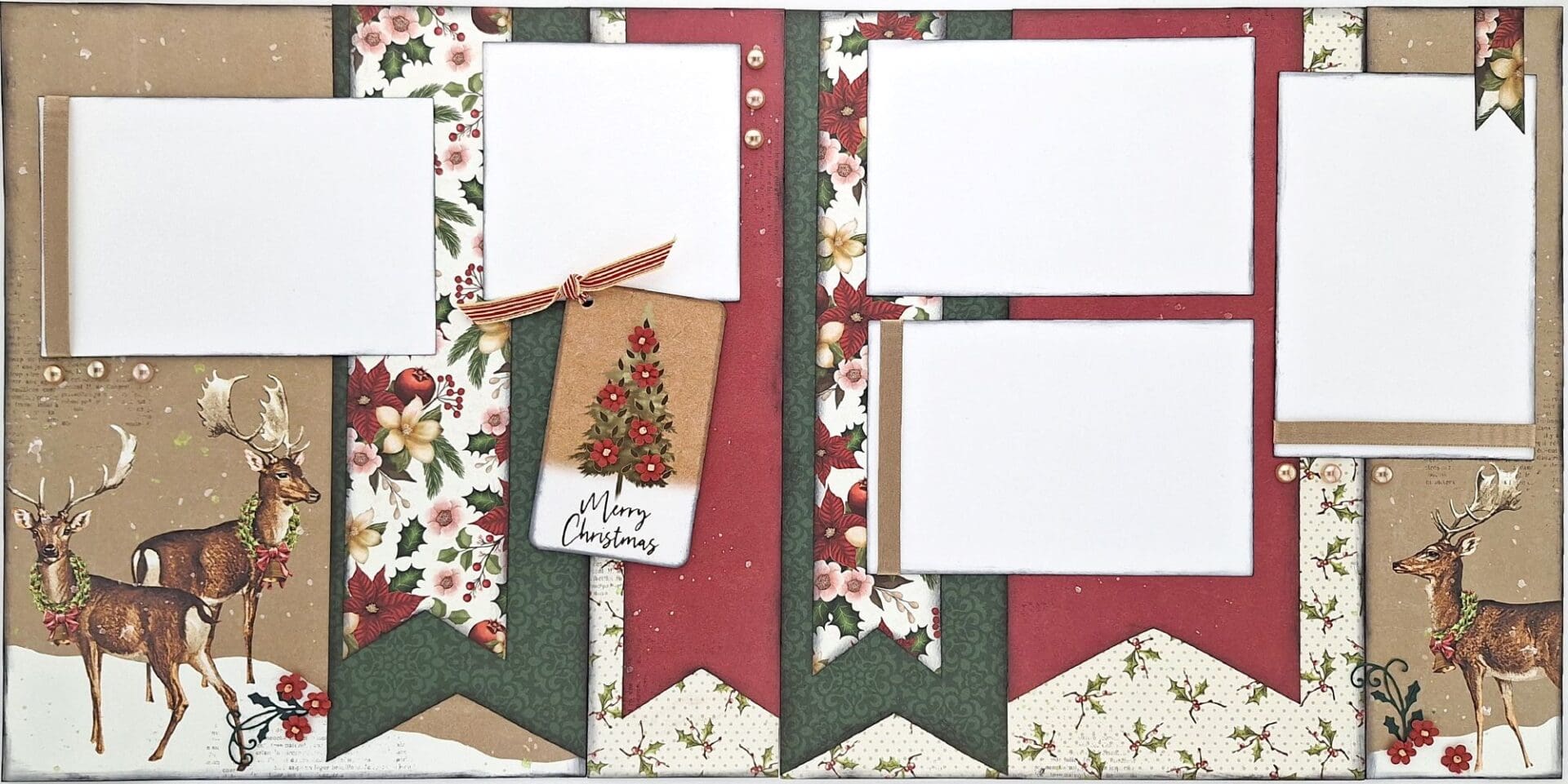 Christmas scrapbook layout with deer.