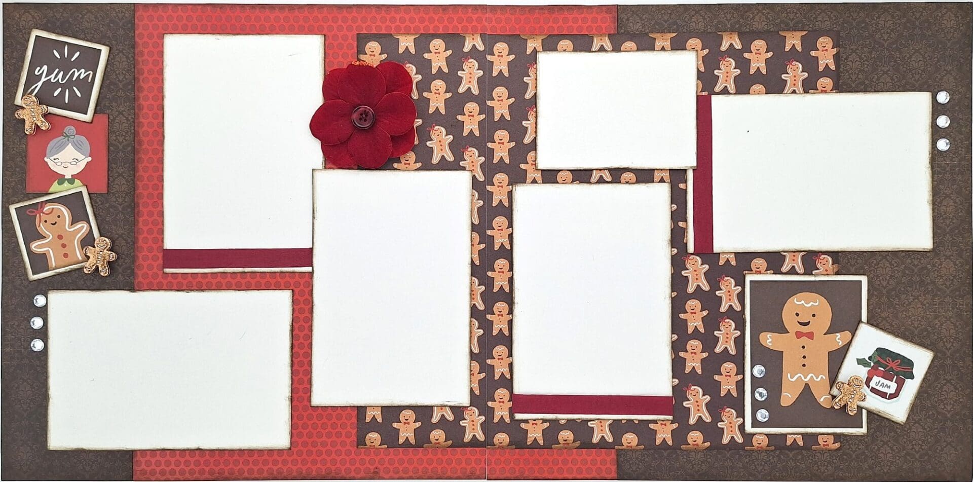 Christmas gingerbread scrapbook layout.