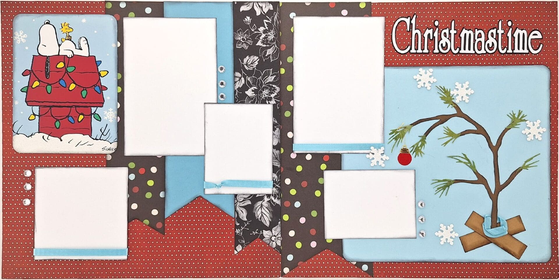 Christmas scrapbook layout with Snoopy.