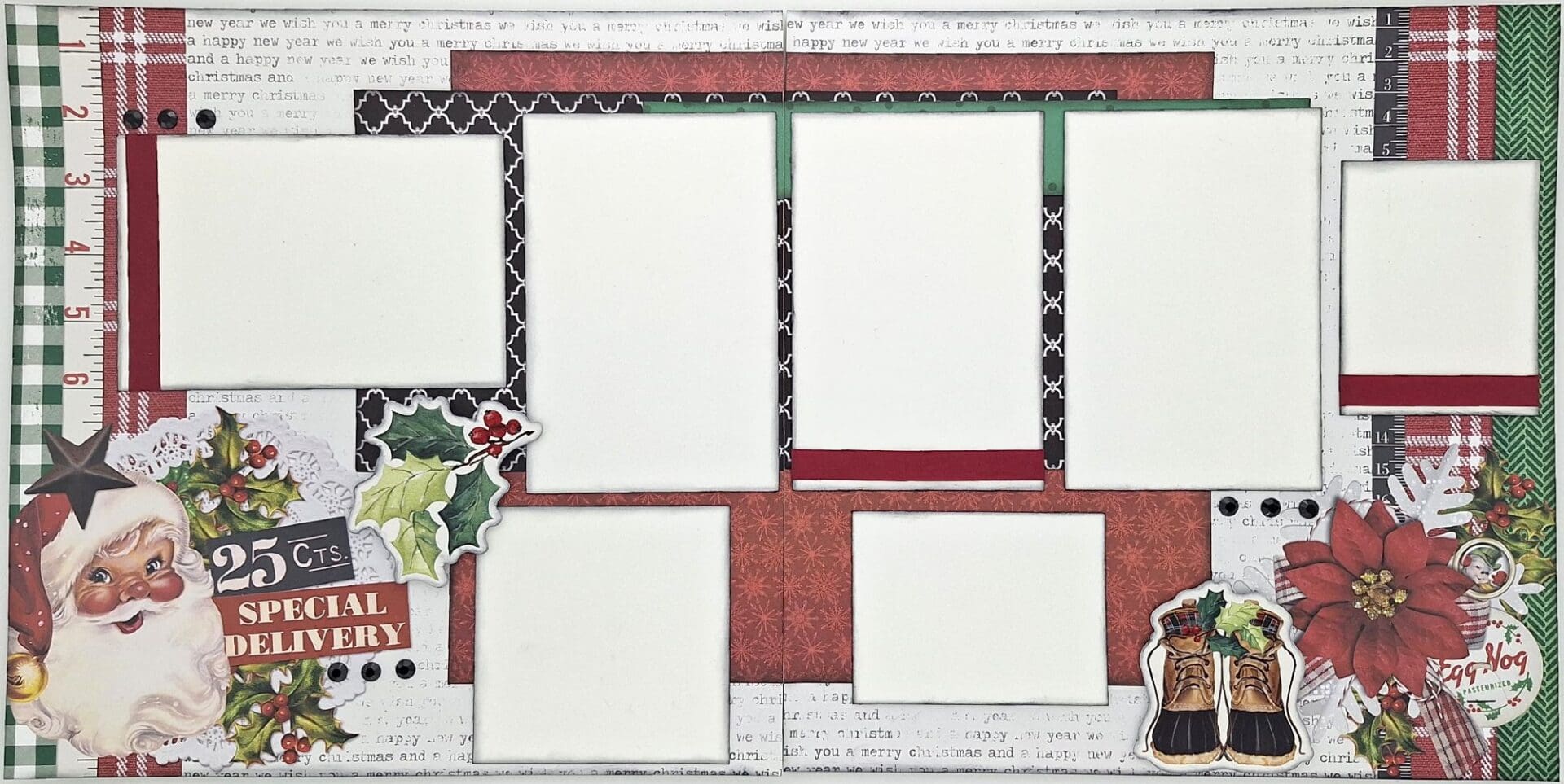 Christmas scrapbook layout with Santa.