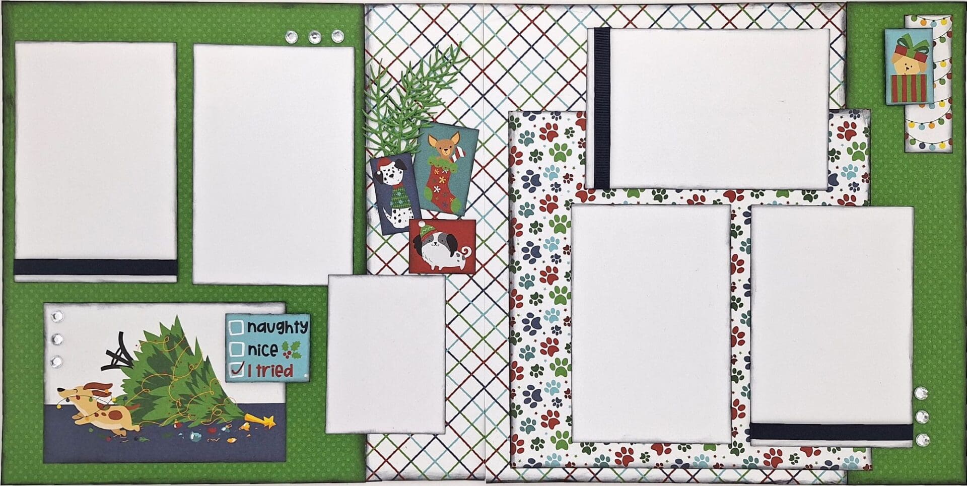 Christmas scrapbook layout with dogs.