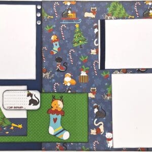 Christmas scrapbook layout with cats.